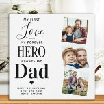 Plaque Photo Papa First Love Forever Hero Personnalisé 3 Photo<br><div class="desc">Surprise papa cette fête des pères avec une plaque photo personnalisée 3. "My first Love, My Forever Hero, Always my Dad" Personnalisez cette plaque de papa avec photos, message et nom favoris. Visitez notre collection pour les meilleurs cadeaux de fête des pères papa et cadeaux de papa personnalisés. DROIT D'AUTEUR...</div>