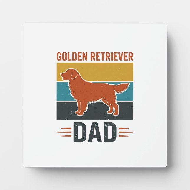 Plaque Photo Papa Golden Retriever Conception Vector pour Amate (Devant)