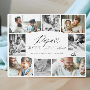 Plaque Photo Papa Grateful pour chaque instant Collage photo