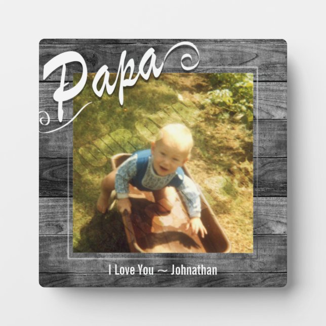 Plaque Photo Papa I love You Photo (Devant)