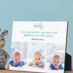 Plaque Photo Papa Je t'aime tellement 3 Photo Personnalisée<br><div class="desc">Plaque photo adorable en utilisant 3 de vos photos préférées. Le modèle est mis en place pour que vous personnalisiez le libellé actuel qui dit "Papa, je t'aime tellement mon coeur pourrait exploser en un million de baisers [nom de bébé] xoxo". Le texte est écrit en écriture élégante et imprimé...</div>