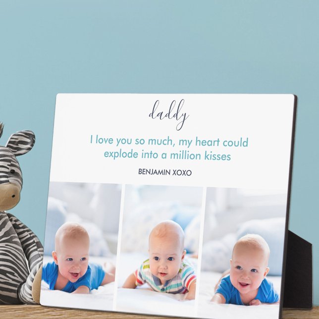Plaque Photo Papa Je t'aime tellement 3 Photo Personnalisée (Créateur téléchargé)