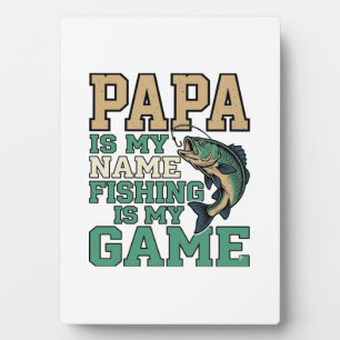 Plaque Photo Papa la pêche est mon jeu conception de t-shirt vi