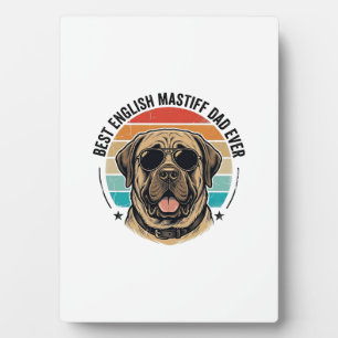 Plaque Photo Papa Mastiff Anglais Vintage Coucher de soleil Chi