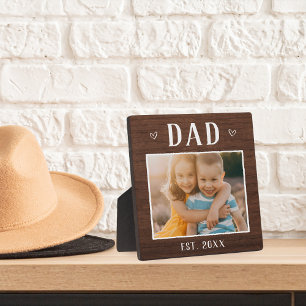 Plaque Photo Papa personnalisé rustique