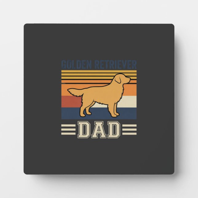 Plaque Photo Papa Retriever doré Chien Rétro (Devant)