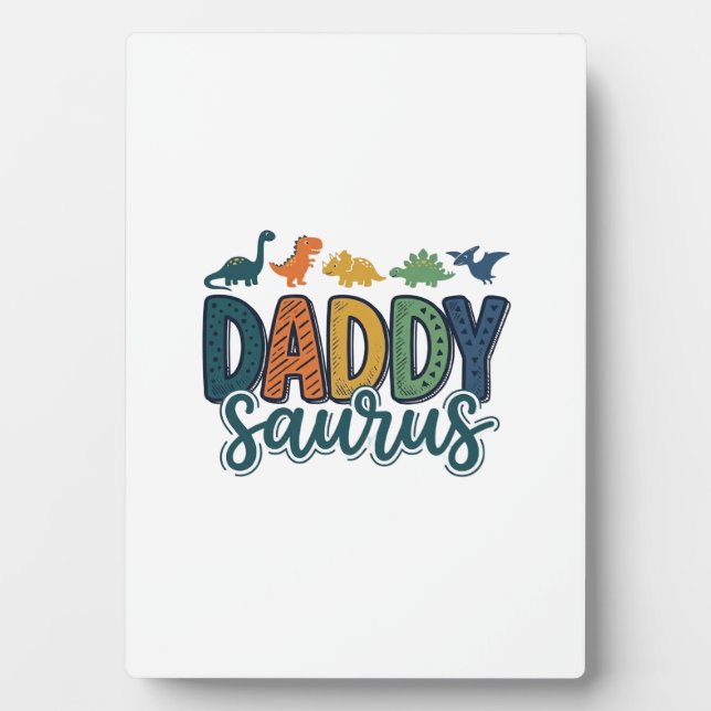 Plaque Photo Papa Saurus Mignon Papa Dinosaure Conception Vecto (Devant)