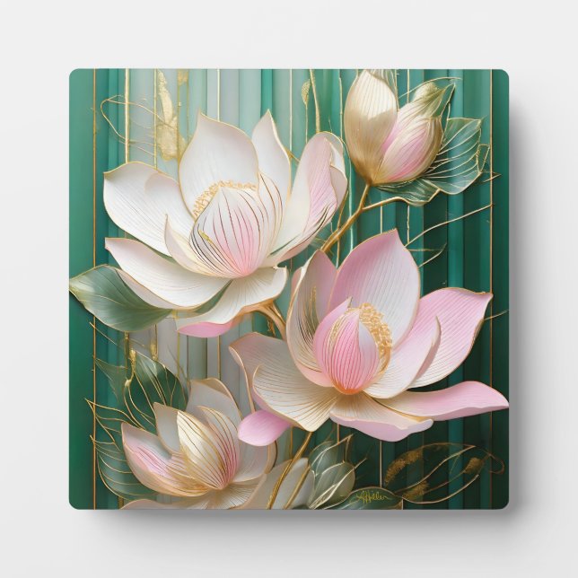 Plaque Photo Papier peint en fleurs japonais Magnolia Art (Devant)