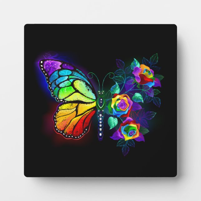 Plaque Photo Papillon arc-en-ciel (Devant)