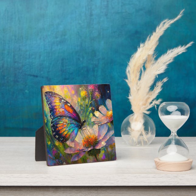 Plaque Photo Papillon coloré et Fleurs sauvages à Sunrise (Insitu)