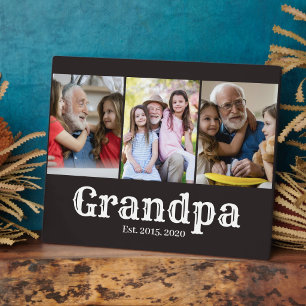 Plaque Photo Papy a établi un simple script blanc 3 photo