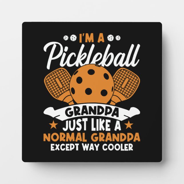 Plaque Photo Papy joueur de pickleball cool (Devant)