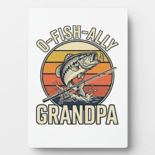 Plaque Photo Papy Pêche O-Fish-Ally Grand-Père Design de Chemis