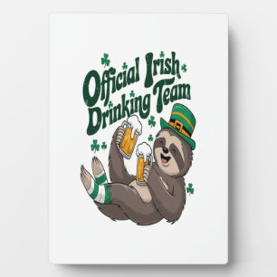 Plaque Photo Paresseux irlandais buvant la Saint-Patrick