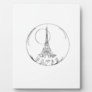 Plaque Photo paris dans une boule de verre