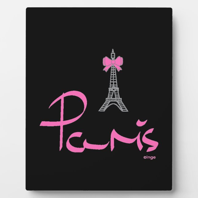 Plaque Photo Paris-France-avec-la-Bow-Rose (Devant)