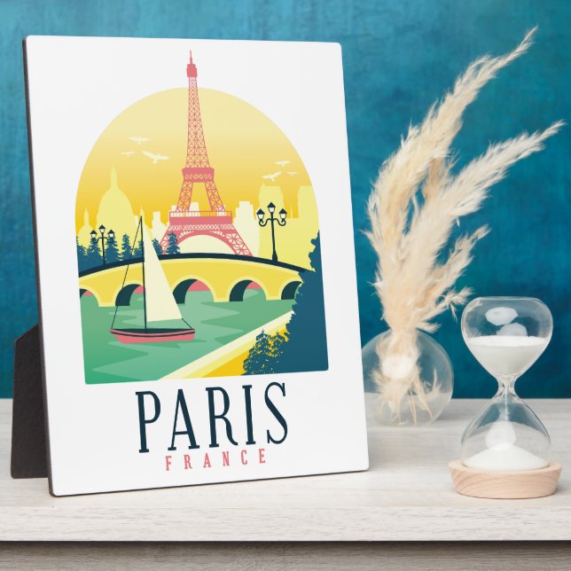 Plaque Photo Paris France Vintage voyage romantique (Côté)