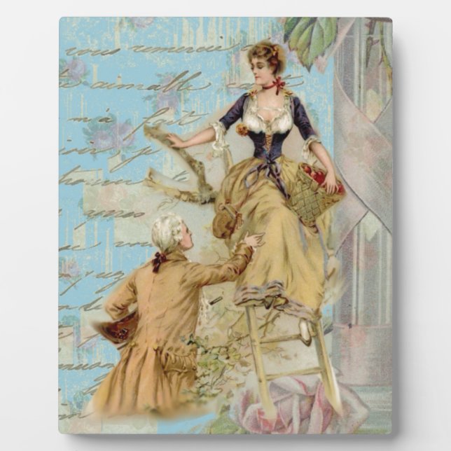 Plaque Photo Paris romantique Amateurs Shabbychic bleu (Devant)