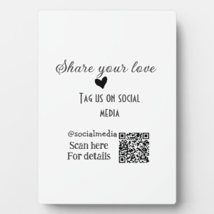 Plaque Photo Partager le code QR de l'analyse d'amour ajouter d