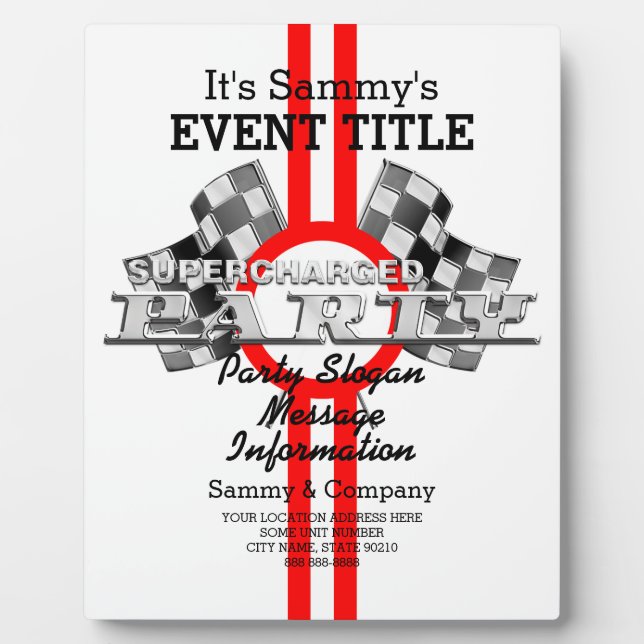 Plaque Photo Partie de performance surchargée personnalisée (Devant)