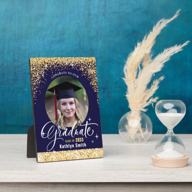 Plaque Photo Parties scintillant d'or élégant Sparkling Graduat (Côté)