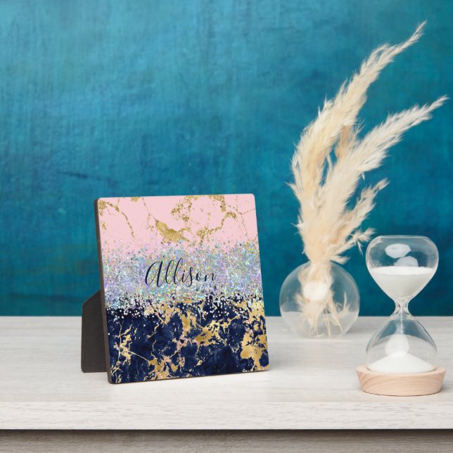 Plaque Photo Parties scintillant et marbre personnalisé (Insitu)