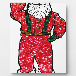 Plaque Photo parties scintillant noir santa claus