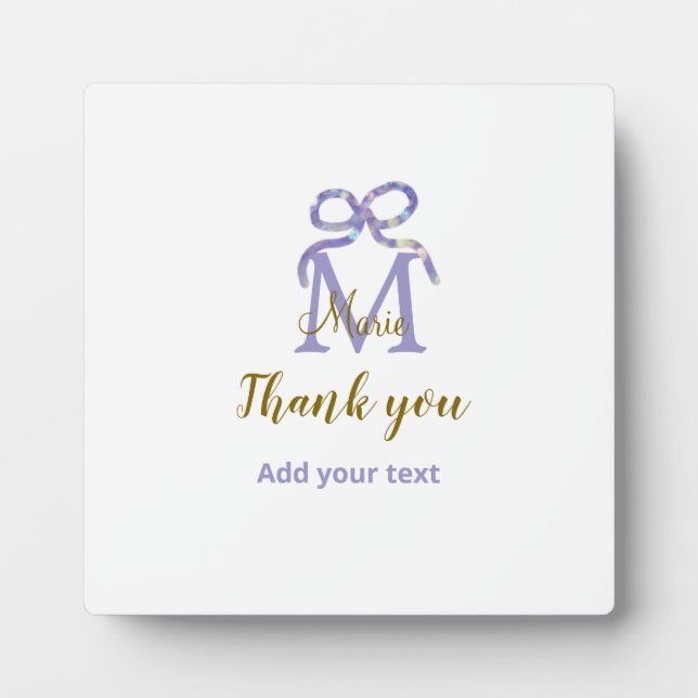 Plaque Photo Parties scintillant violet arc ajouter nom lettre  (Devant)
