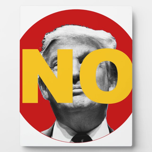 Plaque Photo Pas de Trump (rouge et jaune) (Devant)