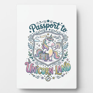 Plaque Photo Passeport de Licorne pour la Terre de Licorne Fond