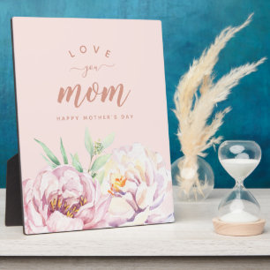 Plaque Photo Pastel Aquarelle Florales Vous Aimez Maman Minimal