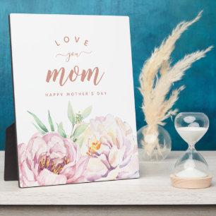 Plaque Photo Pastel Aquarelle Florales Vous Aimez Maman Minimal