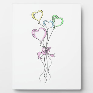 Plaque Photo Pastel Colours Ballons Coeur