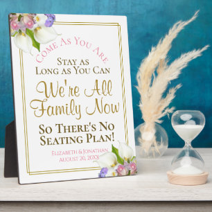 Plaque Photo Pastel Floral Pas de plan de siège Signet Mariage