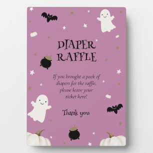 Plaque Photo Pastel Purple Halloween Baby shower Déchets Raffin