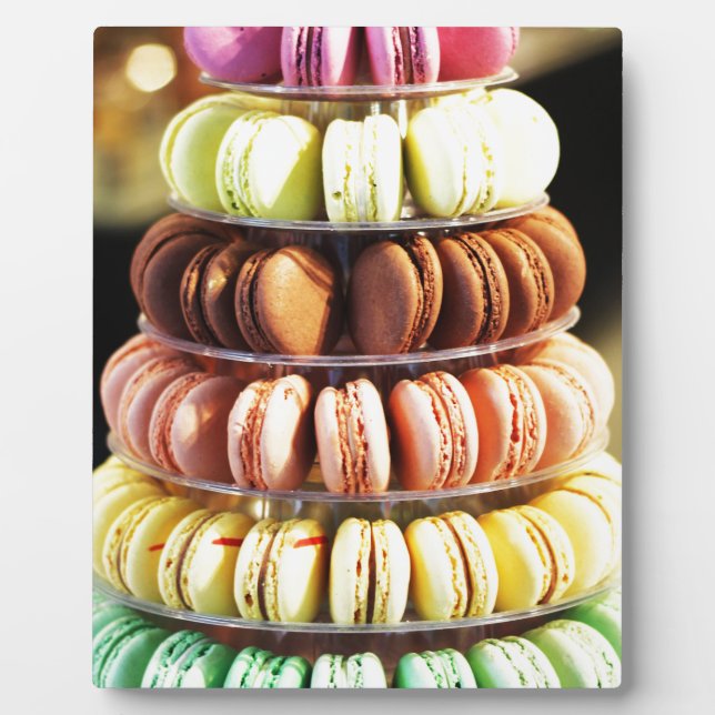 Plaque Photo Pastel Rainbow empilé Français Macaron Cookies (Devant)