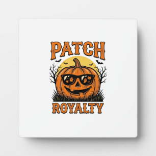 Plaque Photo Patch de citrouille de Halloween Vintage Jack O La