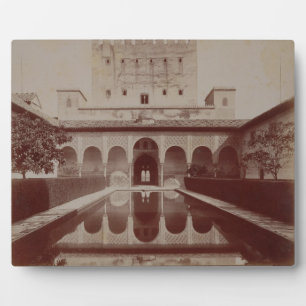 Plaque Photo Patio de los Arrayanes, Alhambra, c.1875-80 (sépia