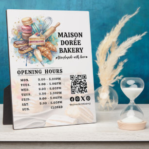 Plaque Photo Pâtissier Boulangerie Traiteur Heures d'Ouverture