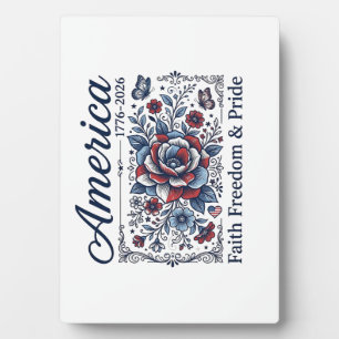 Plaque Photo Patriotic America Floral Vintage Shirt Design_1
