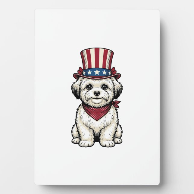 Plaque Photo Patriotic Dog Vintage Engraving Vector Design_1 (Devant)