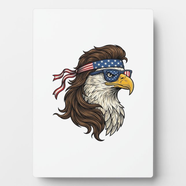 Plaque Photo Patriotic Eagle Mullet Vintage Engraving Vector De (Devant)