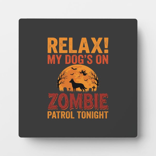 Plaque Photo Patrouille de Chien Zombie Halloween (Devant)