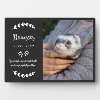Plaque Photo Patte noire mat Memorian de photo de furet de comp