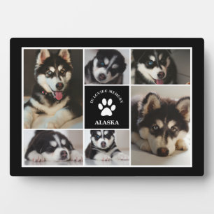 Plaque Photo Paw Print Pet In Loving Memory Black Photo Collage