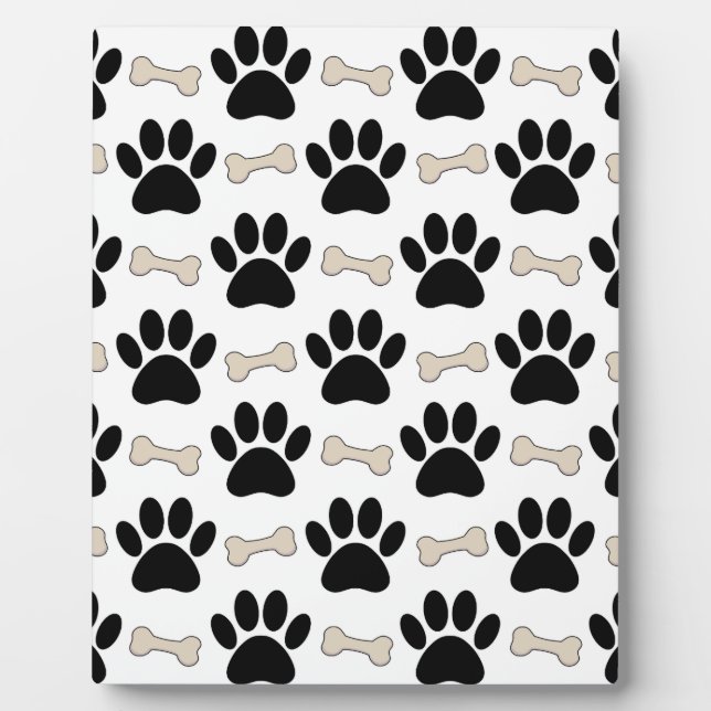 Plaque Photo Paws And Bones Pattern (Devant)