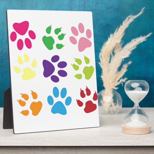 Plaque Photo Paws colorés pour chiens (Côté)