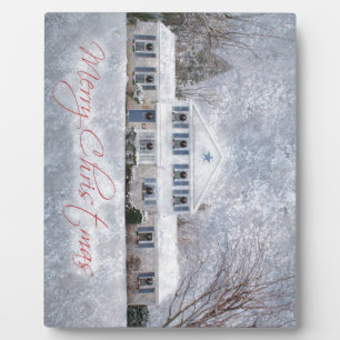 Plaque Photo Pays neigeux Campagne Noël rural Salutation