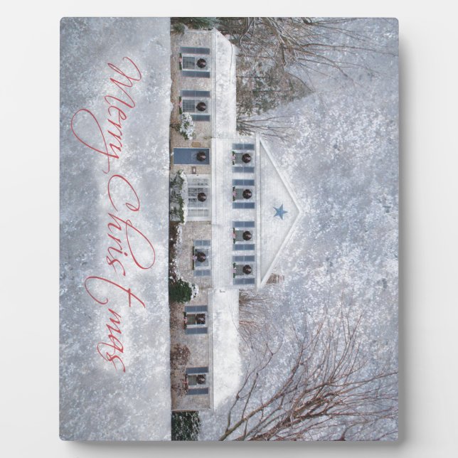 Plaque Photo Pays neigeux Campagne Noël rural Salutation (Devant)