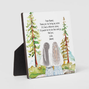 Plaque Photo Paysage aquarelle avec 2 filles message personnali